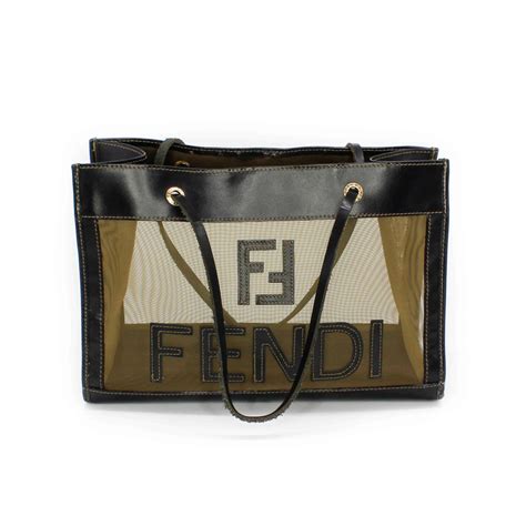 mini black fendi bag|Fendi small tote bag.